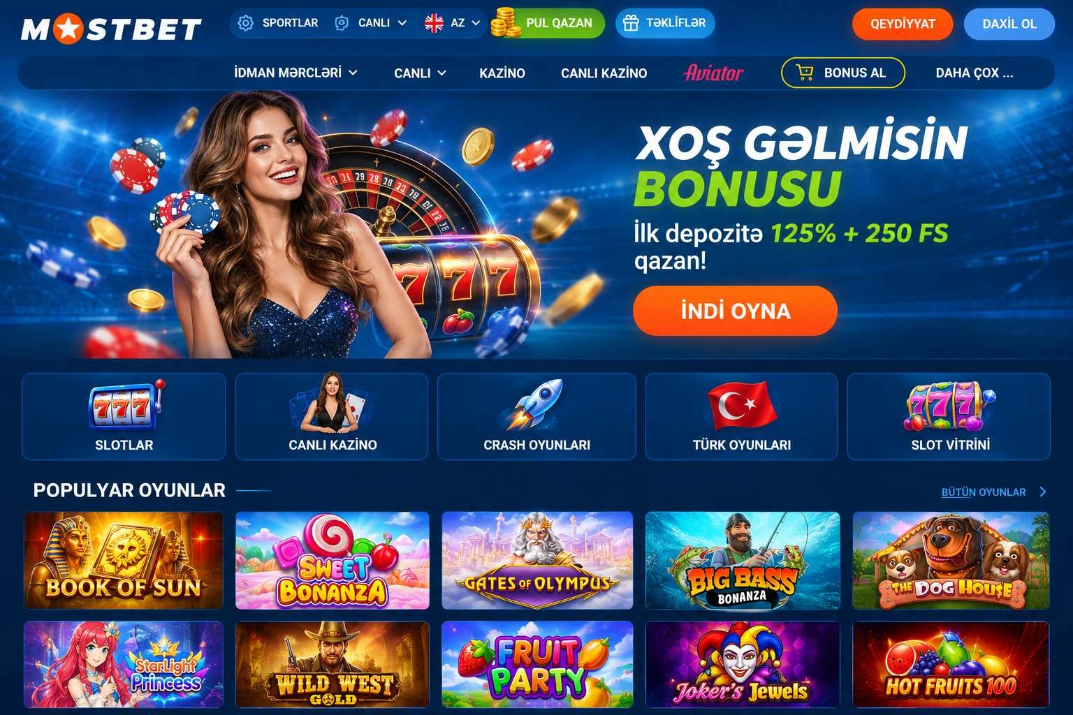 Mostbet giriş sonrası kazino kateqoriyaları və idman mərcləri